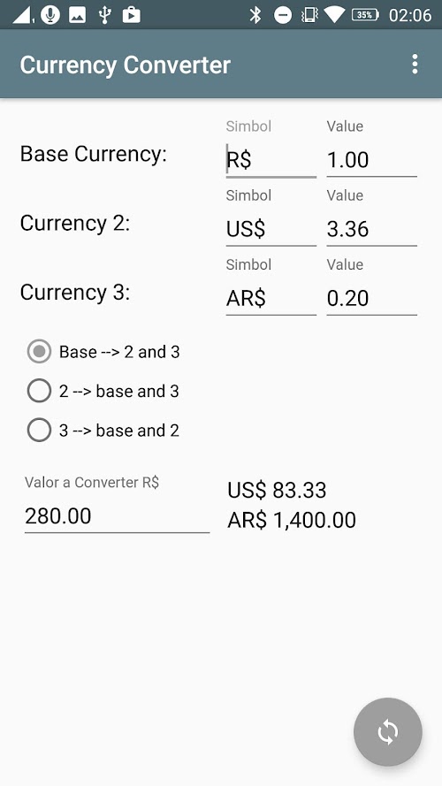 Android application Currency Converter Easy To Use screenshort