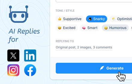 Typebar: AI Replies for Twitter, LinkedIn small promo image