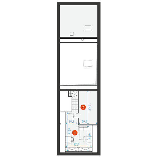 Naturalny 1 - Rzut poddasza - wymiary szczegółowe