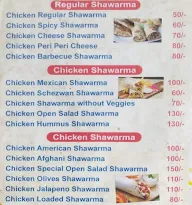 Arabian Knights Shawarma menu 2