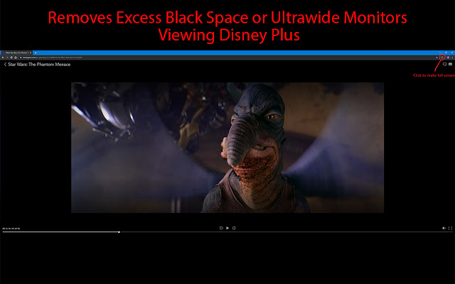 Disney Plus Ultrawide Fullscreen Support chrome extension