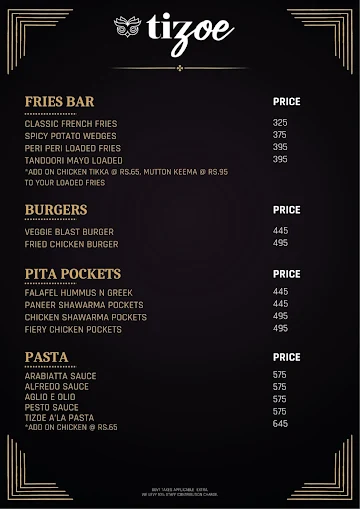 Tizoe menu 