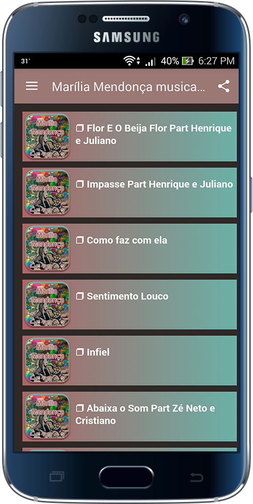 Android application Marília Mendonça musica letras screenshort