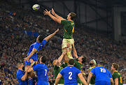 Eben Etzebeth towers high in the Springboks' defeat to France at Stade Velodrome in Marseille in November 2022. The South Africans will open their Rugby World Cup defence in that stadium on September 10.