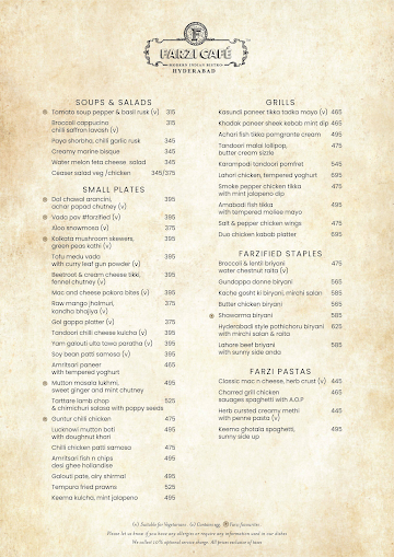 Loo Cafe menu 