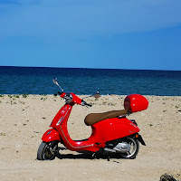 una rossa in spiaggia di 