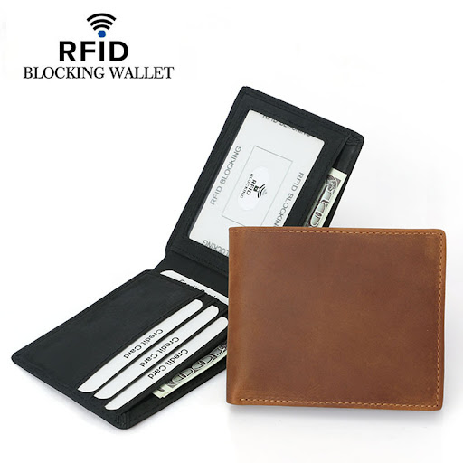 Title 3, RFID Leather Bifold Retro Mens Wallet Classic ...