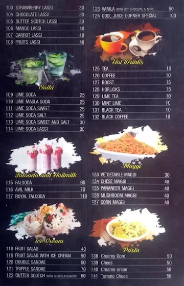 Cool Juice Corner menu 