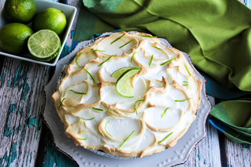 Fabulous Key Lime Pie with toasted meringue.