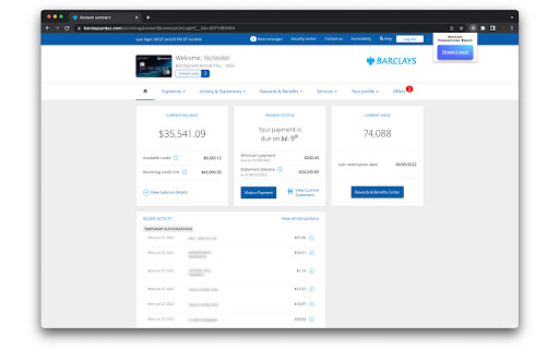 Barclays Export Transactions