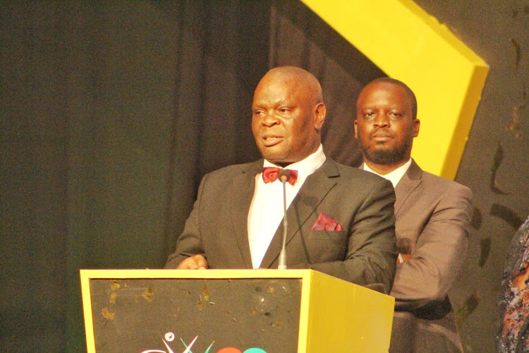 SOYA Panelists Chairperson Chris Mbaisi alongside Sports Journalists Association of Kenya President James Waindi ahead of the awards presentation at KICC on March 1, 2024