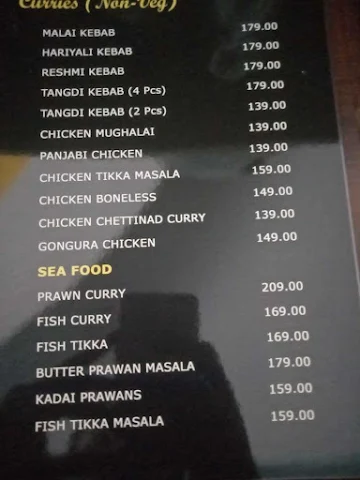 Vandana's Dine Inn menu 