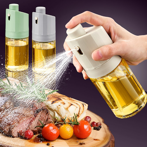 Title 1, 2-in-1 Glass Oil Bottle Press Oil Dispenser Bar...