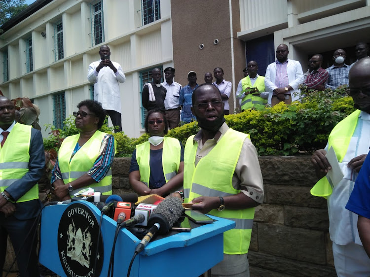 Kisumu Governor Anyang Nyong'o addresses the press on county's preparedness on coronavirus.