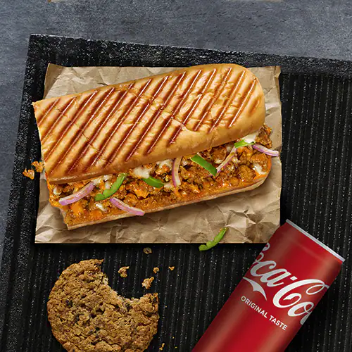 Chicken Keema Sandwich + Side + Coke