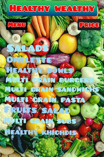 Healthy Wealthy menu 