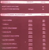 Ron's Club menu 1