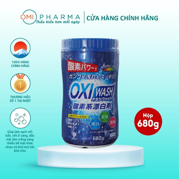 Bột Giặt Tẩy Đa Năng Oxi Wash Novopin S Select Nhật Bản (Hộp 680G)