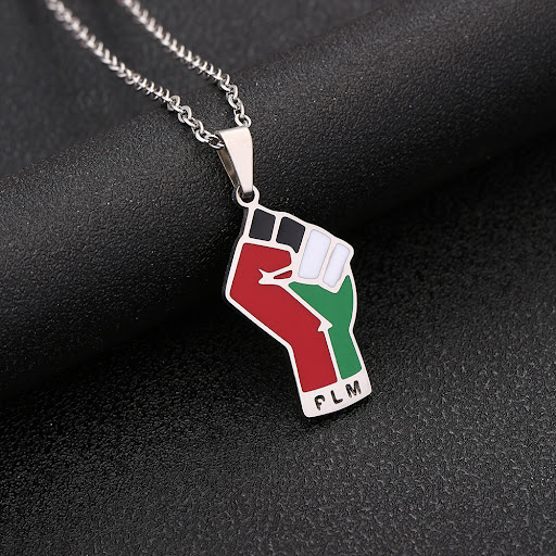 Title 5, Stainless Steel Palestine Map Pendant Necklace ...