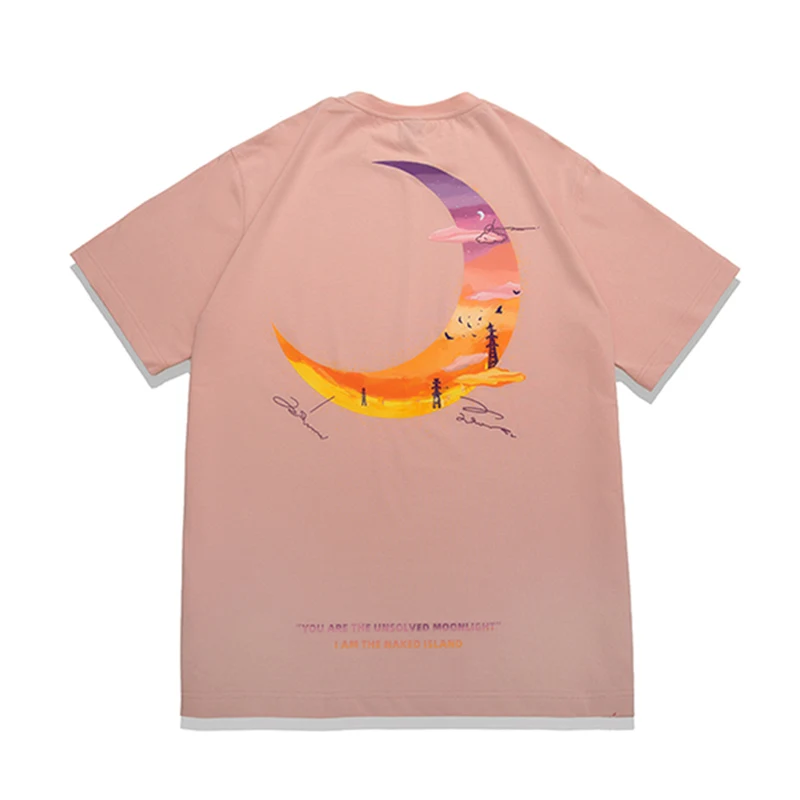 Camiseta manga curta Moon Series masculina. Conforto e respirabilidade para o dia a dia. Perfeita para atividades casuais e ao ar livre com estilo moderno.
