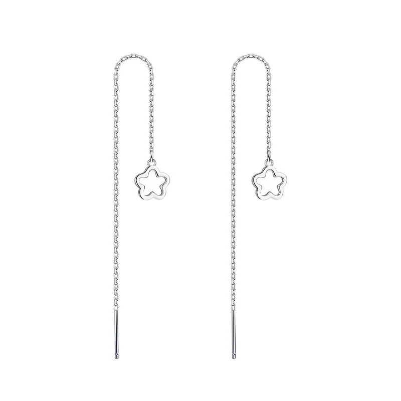 Holle bloemen oorbellen Mori-stijl, eenvoudig design, speciale interesse, lange kwastjes, temperament, sierlijke oorbellen.