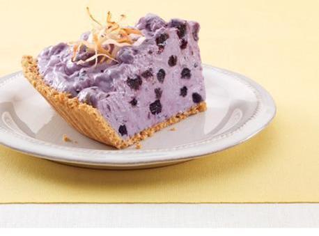 Blueberry Cream Pie with Toasted Coconut