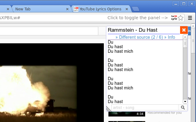 Lyrics Here by Rob W Chrome Extension Image 3