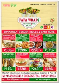 Papa Wraps-Shawarma And Roll Factory menu 1