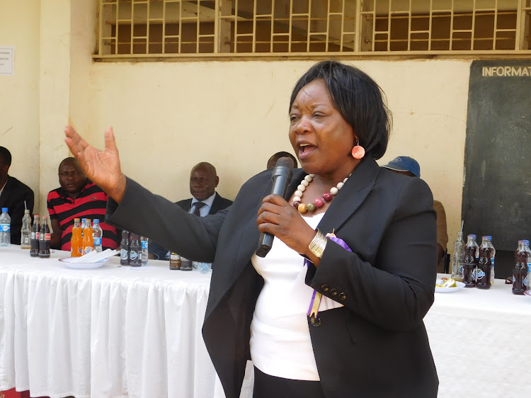 Siaya Woman Representative Christine Ombaka in Gem constituency on Monday, March 9, 2020.