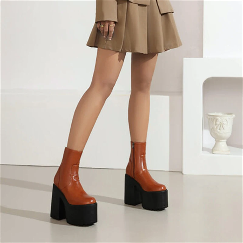 Title 8, Damen Plateau-Stiefeletten mit klobigem Absatz ...