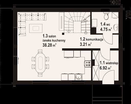 Osieczno aa 70 dw - Rzut parteru