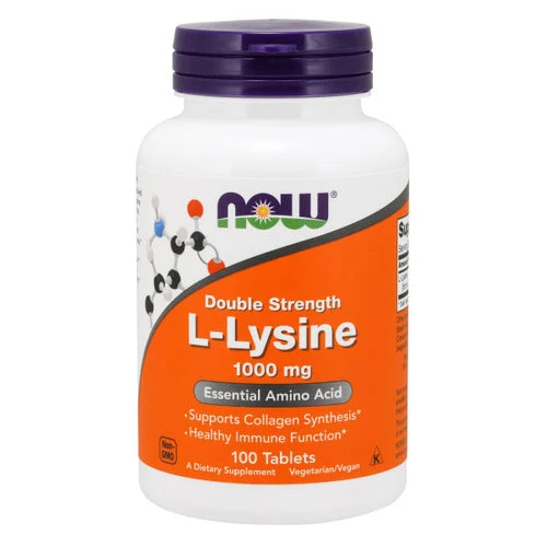 NOW, L-Lysine 1000 mg | Hỗ Trợ Phòng Ngừa Mụn Ngoài Da (100 Viên)