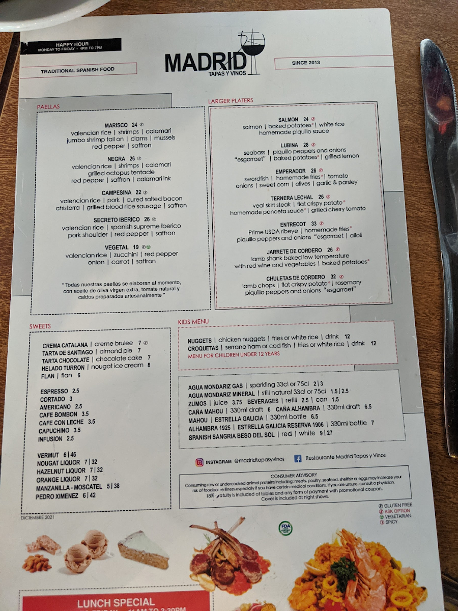 Menu back