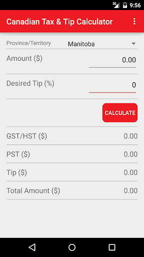 Canadian Tax Tip Calculator