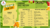 Cambino Juice Factory menu 1