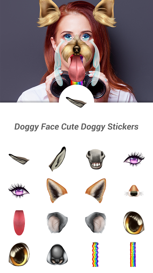 Android application Doggy Face Cute Doggy Stickers screenshort