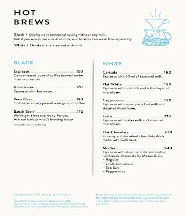 Suchali's Artisan Bakehouse menu 