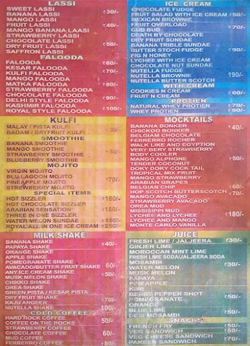 Tipsy Lassi Shop menu 