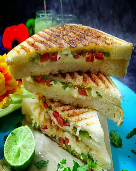 Veg Cheese Grilled Cheese Sandwich