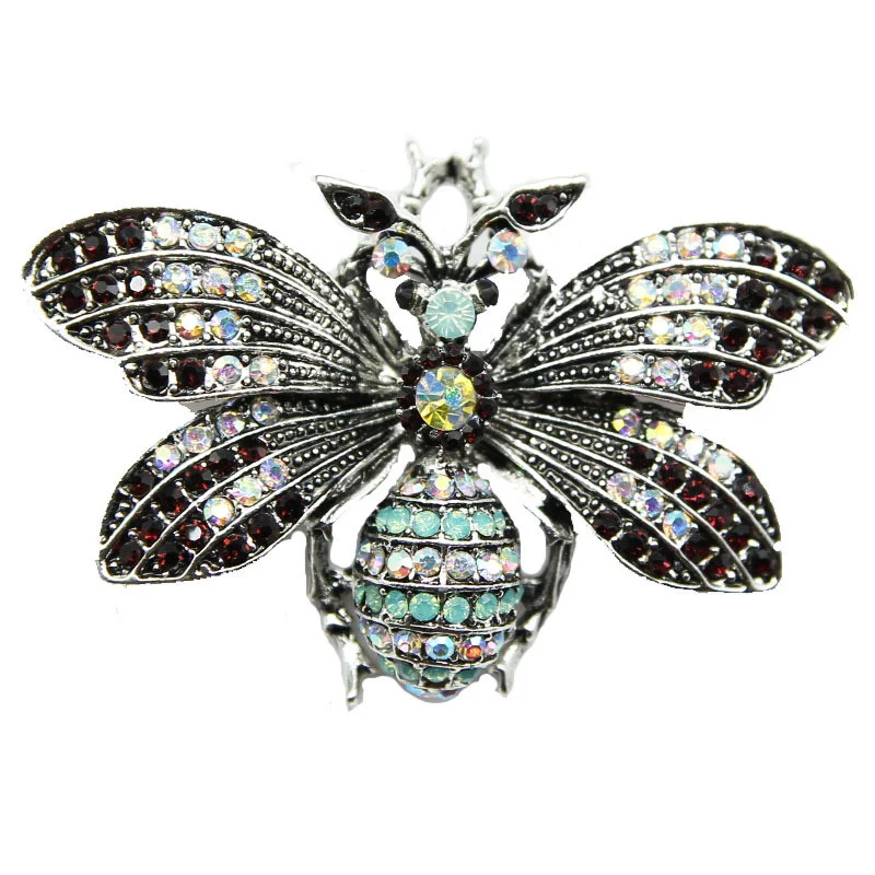Broche de abelha retrô com diamantes, nova moda e atmosfera única. Adicione um toque de sofisticação ao seu visual com este acessório exclusivo.