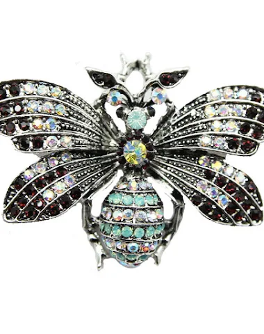 Broche de abelha retrô com diamante - 1