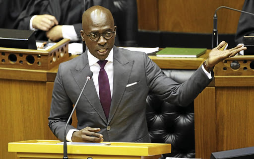 Finance Minister Malusi Gigaba had to sell tax hikes in his budget address at parliament, with questions mounting about his credibility. /Mike Hutchings/ REUTERS