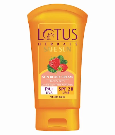 Lotus Herbals Safe Sun Sun Block Cream SPF 20 PA+ - 120 gm