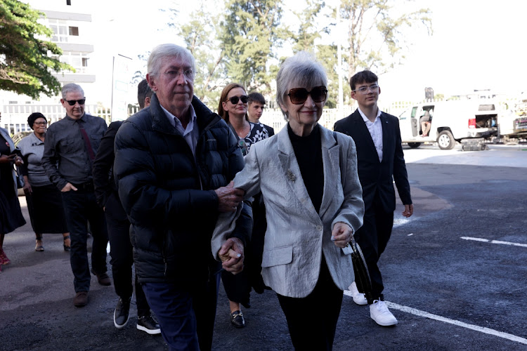 Family of the late former Bafana Bafana coach Clive Barker arrive at his funeral at the Olive Convention Centre in Durban on Thursday, June 15 2023.