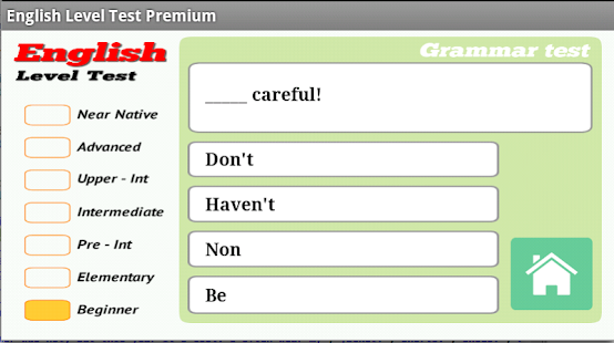 English Level Test Screenshot