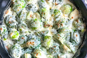 Creamed Brussels Sprouts Recipe (Garlic Parmesan)