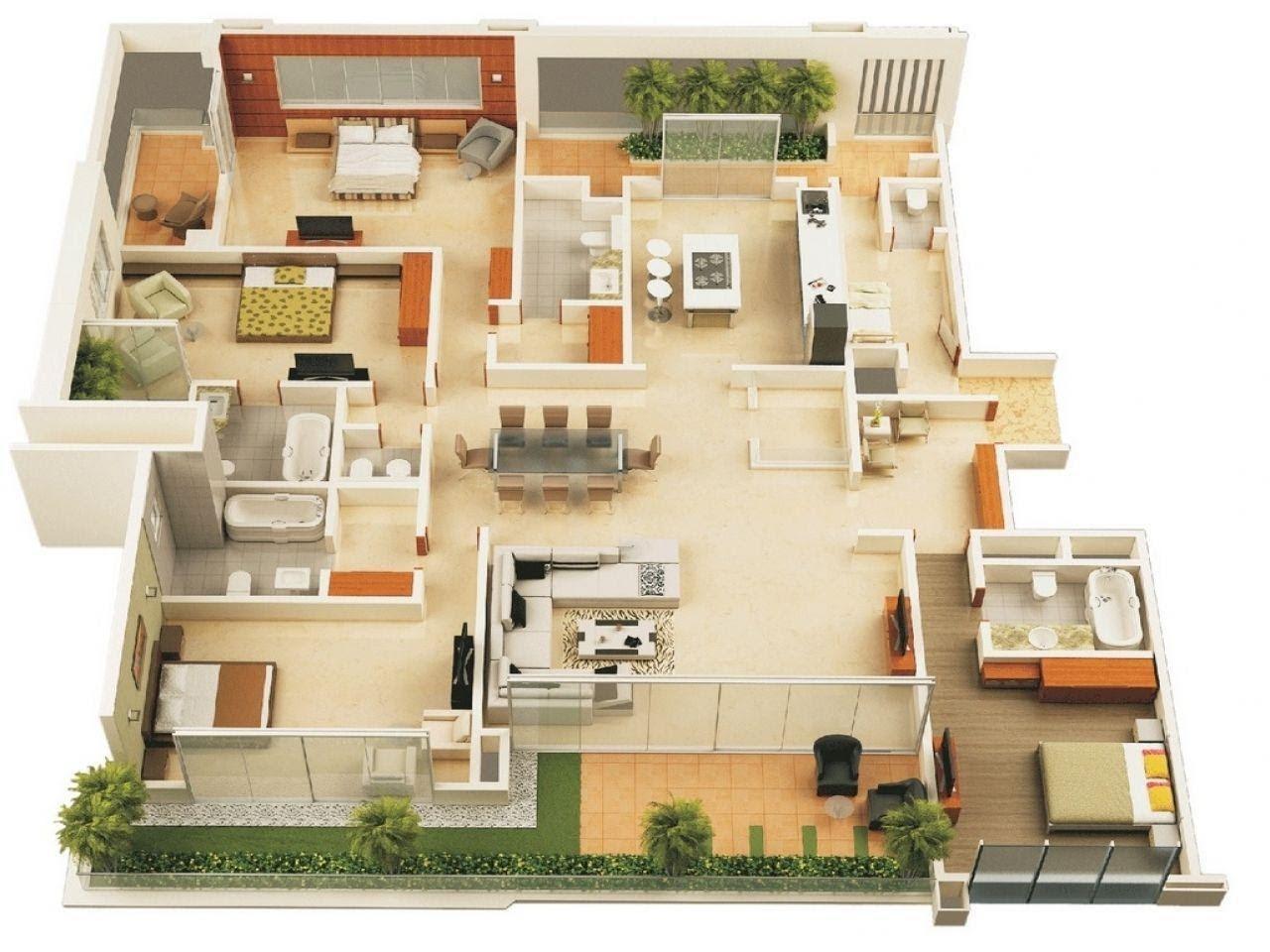 7 Desain Rumah 4 Kamar Yang Cocok Untuk Keluarga Besar 7 Desain Rumah 4 Kamar Yang Cocok Untuk Keluarga Besar