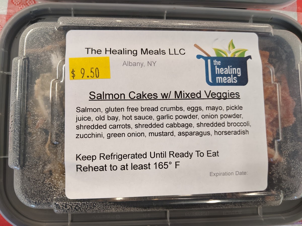 Frozen take home salmon patties