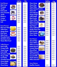 Creamy Cake Zone menu 1