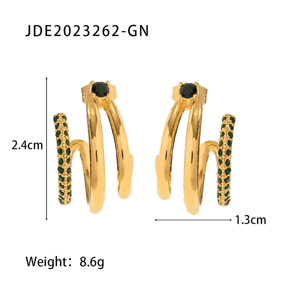 Boucles d'oreilles tendance INS plaquées or 18 carats, parfaites pour toutes les occasions. Un accessoire élégant et polyvalent pour sublimer votre look.